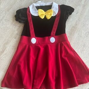 Disney Red and Black Costume with Yellow Bow